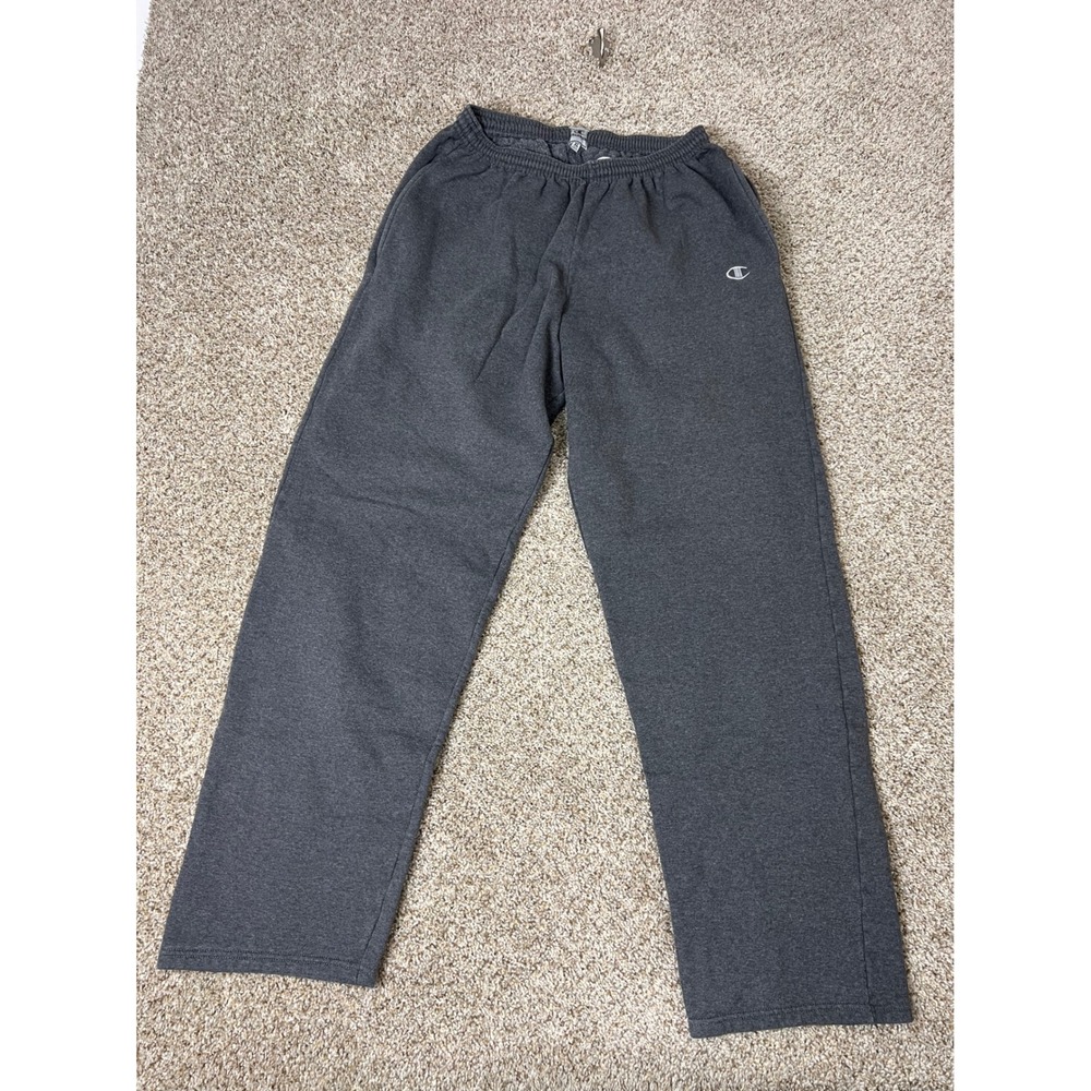 Champion Mens XL Eco Fleece Sweatpants Charcoal Gray Straight Leg Joggers
